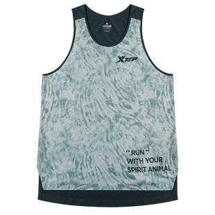 特步背心男t恤男子无袖跑步服速干透气轻薄排汗专业马拉松运动衣