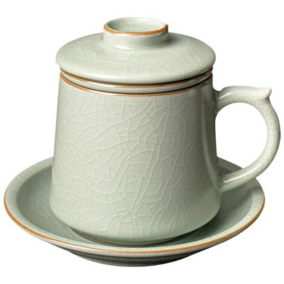 容山堂天青汝窑汝瓷茶杯陶瓷内胆