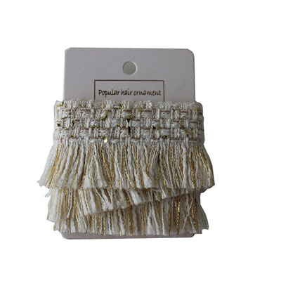 cottontime 秋冬新 4.5cm经典小香风碎金流苏花边韩国单边须辅料