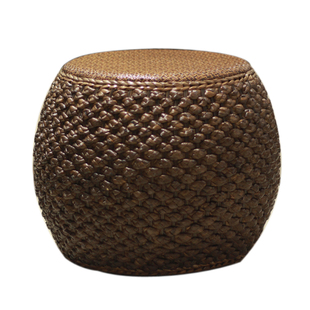 日式藤编矮凳圆凳手工草编坐墩沙发凳茶几凳子家用客厅实木小板凳