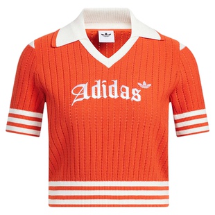 adidas阿迪达斯三叶草运动短袖POLO衫夏女修身针织运动衫 KT3048