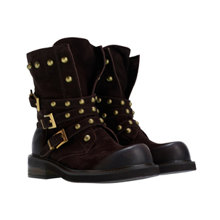 Pas de nom「权利博弈」破序诗学浪漫朋克做旧擦色铆钉流浪短靴女