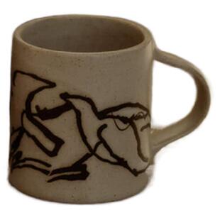 丹麦Fermliving Vuelo Mug小鸟涂鸦马克杯手工陶瓷粗陶咖啡杯杯子