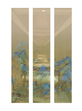 大厅主题墙古风环创布置挂纱布幔