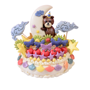 樱小煮花饽饽儿童中式生日花馍蛋糕馒头面点抓周周岁百天礼物礼盒