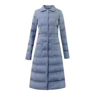 纻衣蓝色中长羽绒棉服2026冬季新款棉衣修身显瘦高端气质棉袄外套