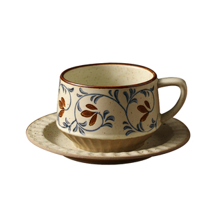 复古咖啡杯蝶套装高档精致拉花拿铁陶瓷马克杯高级感家用喝水杯子