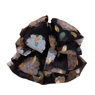 碎花蝴蝶结飘带抓夹女大号2025新款高级感发夹后脑勺半扎发卡头饰