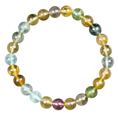 天然碧玺手链女 巴西老矿彩虹粉色猫眼西瓜碧玺手串 碧玺裸石