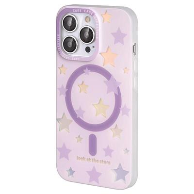 CARECASE紫色镭射星星磁吸手机壳