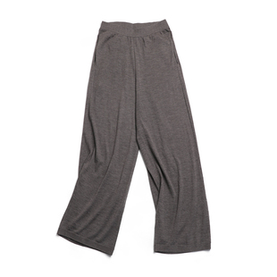 东雍 采菊东篱下 精纺宽松休闲显瘦高腰弹力羊绒九分直筒裤阔腿裤