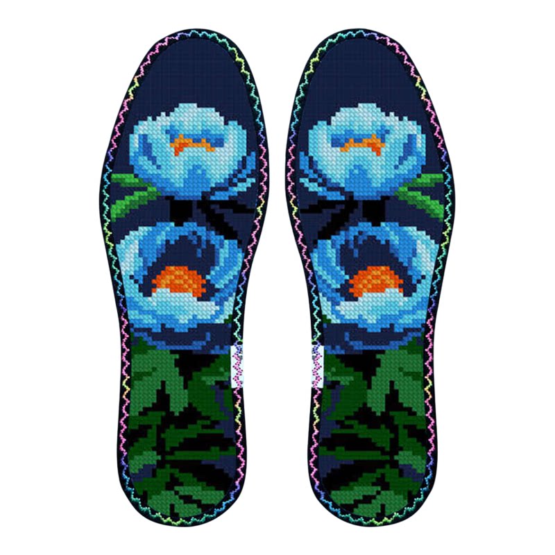 蓝色妖娆鸿运玫瑰七层棉布带花边