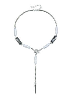 Darcosr暗捕快轻奢珍珠黑钻项链