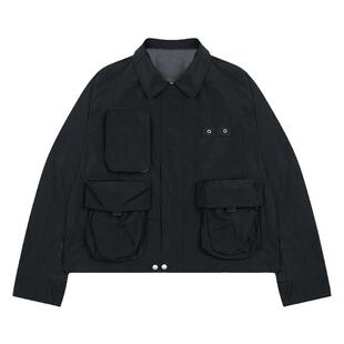 Grailz 23ss 多口袋机能风工装尼龙夹克冲锋衣外套纽扣韩国潮vibe