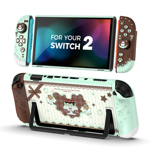 良值(IINE)适用Switch2保护套装 游戏主机保护壳套摇杆帽 小熊系列主题薄巧配色可爱 NS2配件