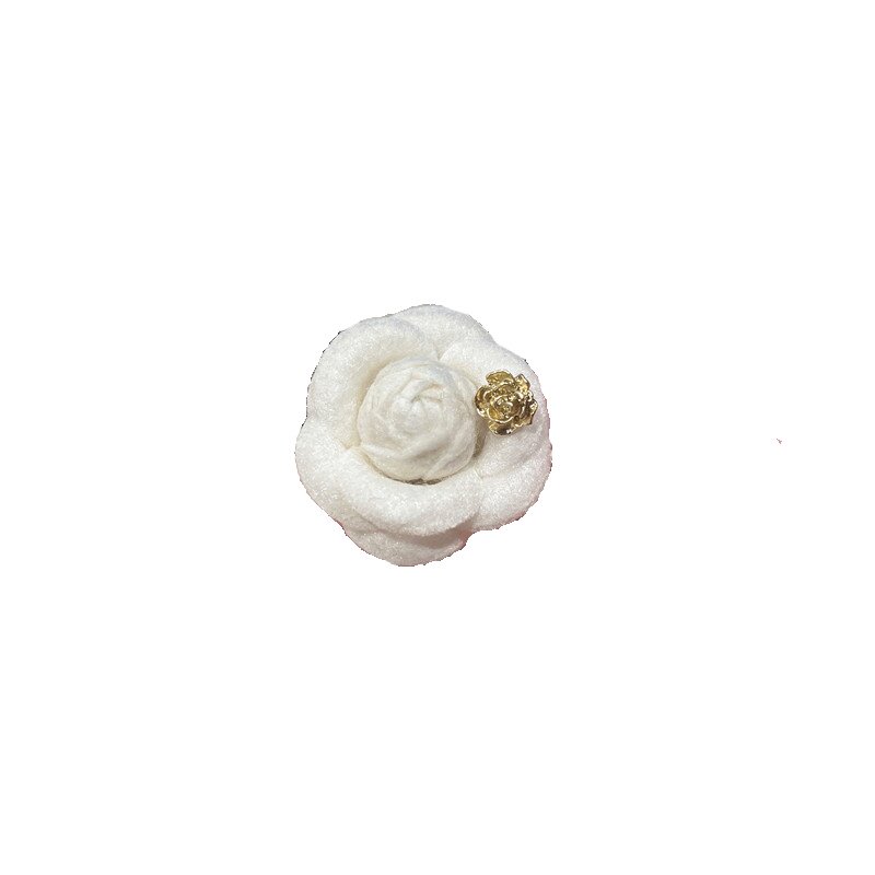 优雅白色手工山茶花胸针别针千金法式小香风高级感开衫胸花配饰潮