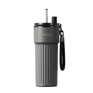 Vanow吸管保温杯女生2025新款高颜值陶瓷内胆车载男大容量水杯子