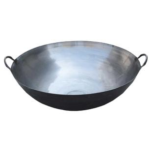 商用燃气灶圆底大锅无涂层双耳铁锅中式酒席锅适用无涂层熟铁定制