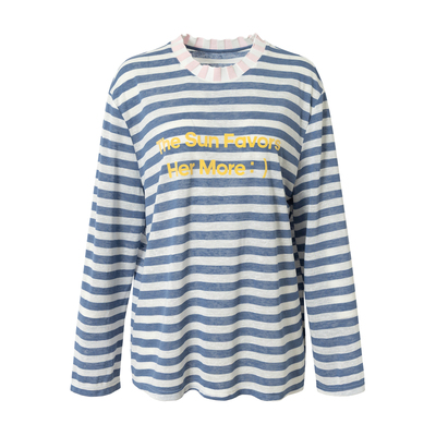 「heris」彩色标语条纹防晒t