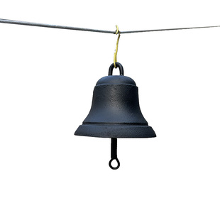 打铃铁钟门铃风铃铸铁手摇钟学校铃铛花园庭院壁挂手敲钟装饰摆件