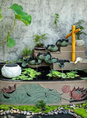 陋石坊庭院鱼池造景新中式流水器喷泉假山水景观露台流水装饰摆件