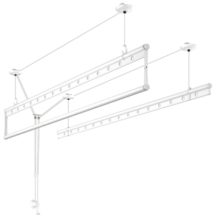 【政府补贴】白色升降晾衣架手摇器阳台双杆晾衣杆顶装手动晒衣架