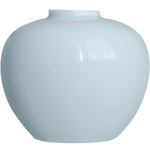 雅集堂 圆融 青白瓷大花瓶花插花器 家居空间茶席陈设陶瓷花罐