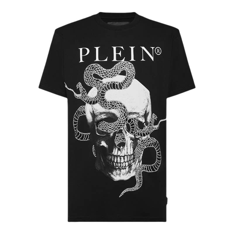 PHILIPP PLEIN 2026年夏季男士Skull&Snake圆领短袖宽松T恤