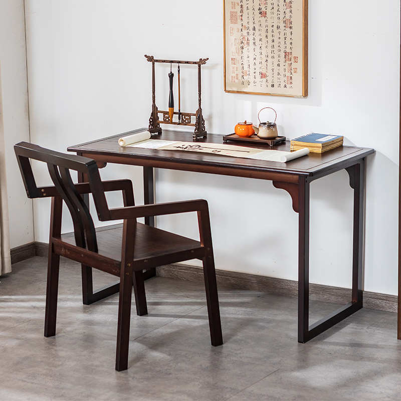 中式实木书法桌椅画桌画案楠竹国学桌写字台家用学习桌办公室书桌