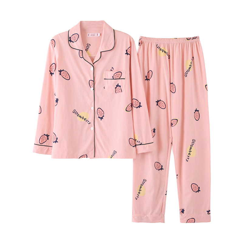 甜美风女士秋季大码全棉家居服