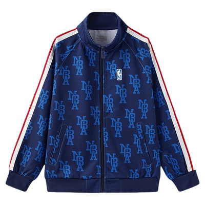 nbakids童装男童女童休闲满印立领外套儿童夹克K241TJ808P