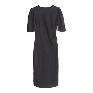 Garbociaga龍喜儿 黑夜玫瑰 香蕉袖修身显瘦赫本风连衣裙女夏3386