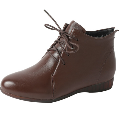 玲峰大码真皮女鞋柔软舒适保暖