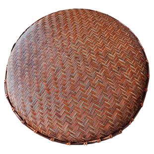 复古红簸箕头层竹皮深型晾晒竹筐茶托果盘手工编传统竹编制品家用