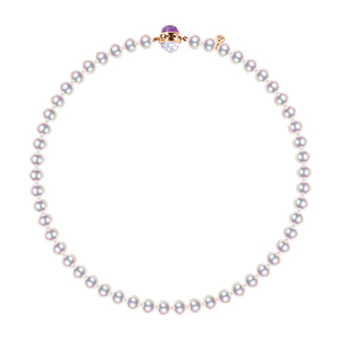 情人节礼物天然海水珍珠项链akoya18K金月光石紫水晶石榴石锁骨链