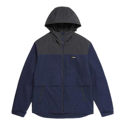 国家地理奥斯丁防风防泼水男女同款仿牛仔撞色拼接设计连帽外套