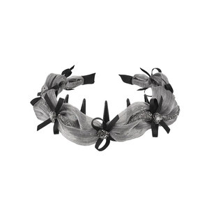 【浪漫星河】流光纱蝴蝶结齿梳发箍高级感蓬松高颅顶头箍发夹头饰