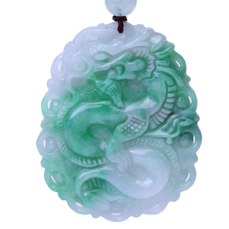 正品缅甸翡翠吊坠天然A货玉石玉佩玉坠玉器男款大款龙牌挂件项链