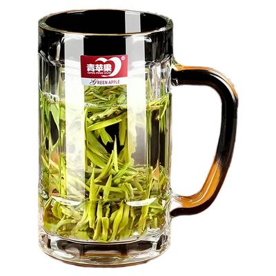 百家姓玻璃杯带把手茶杯定制刻字