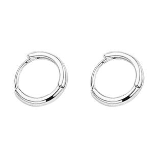 纯银耳圈气质简约光面素圈耳骨扣韩版极简免摘养耳洞足银耳饰