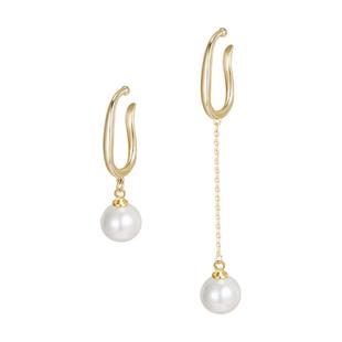 流苏珍珠耳夹女无耳洞法式高级感耳环轻奢气质耳挂长款耳骨夹耳饰