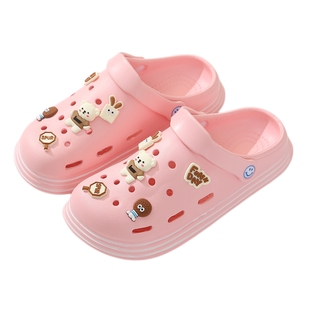 洞洞鞋女款外穿夏季2026新款厚底凉拖鞋防滑沙滩包头海边半拖鞋男