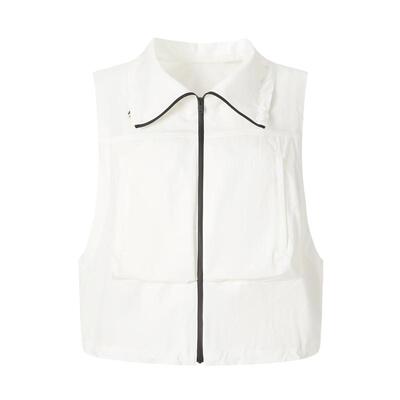 【电商专款】IMM尹默女装翻领百搭宽松休闲运动风马夹外套夏