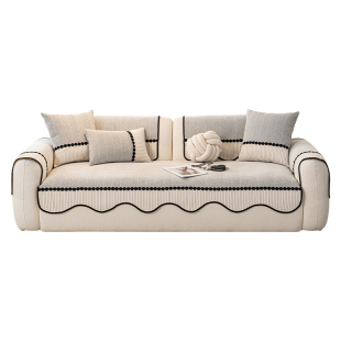 高级感异形沙发垫盖布2025新款四季通用复古风座垫固定防滑坐垫子