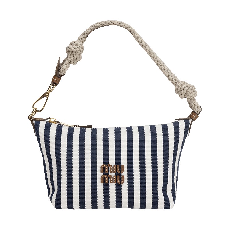 miumiu/缪缪条纹图案手提包女士