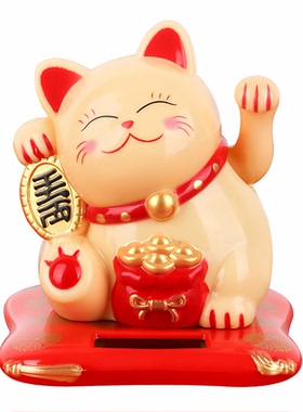 太阳能充电招财猫摆件网红招手