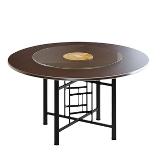 实木折叠圆桌餐桌家用小户型圆桌面带转盘吃饭桌子简易便携出租屋