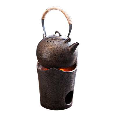 鎏金铁釉提梁壶围炉煮茶碳炉烧水