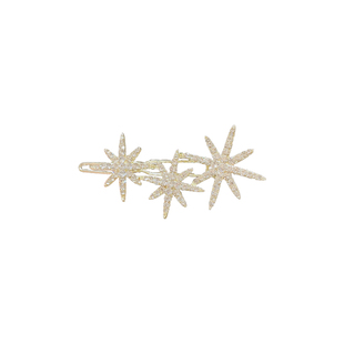 韩版精致刘海侧边发夹水钻星芒青蛙扣一字边夹气质侧面夹子头饰女