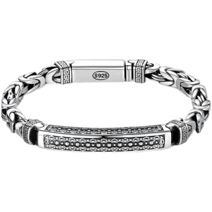 925镀银复古龙骨平安纹招财转运保平安手链情侣男女时尚编织简约